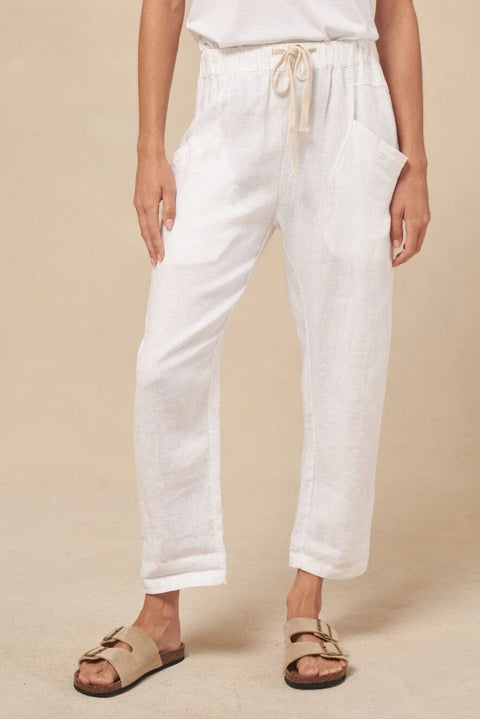 Luxe Linen Pant White