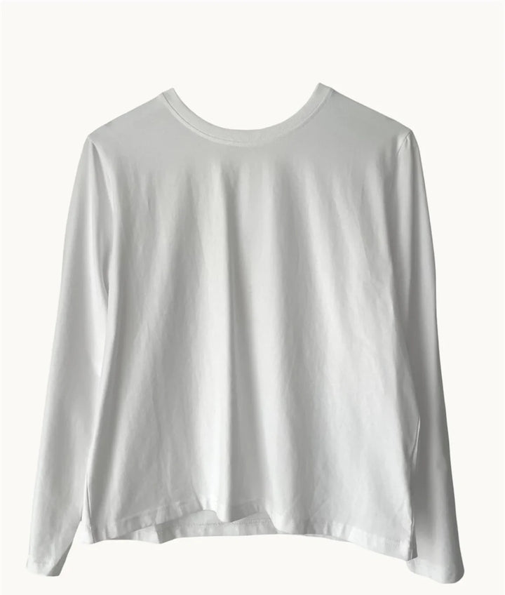 Athena Long Sleeve Basic Tee White
