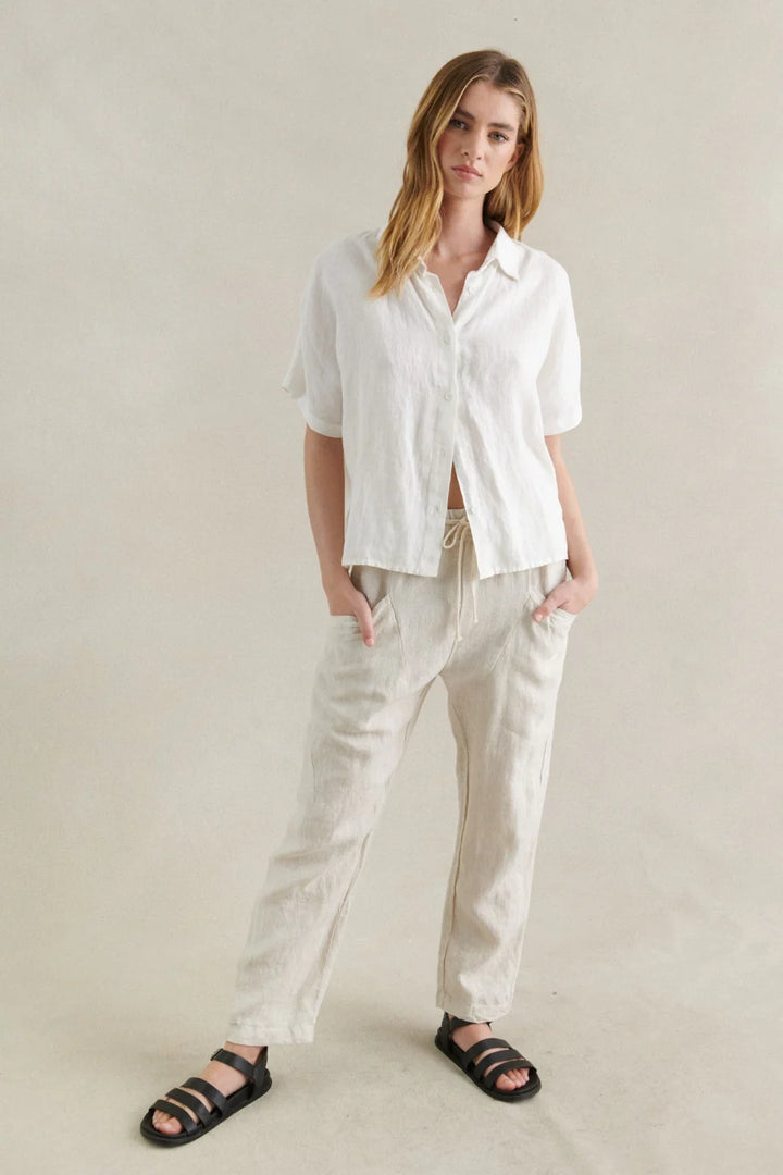 Luxe Linen Pant Natural Oatmeal