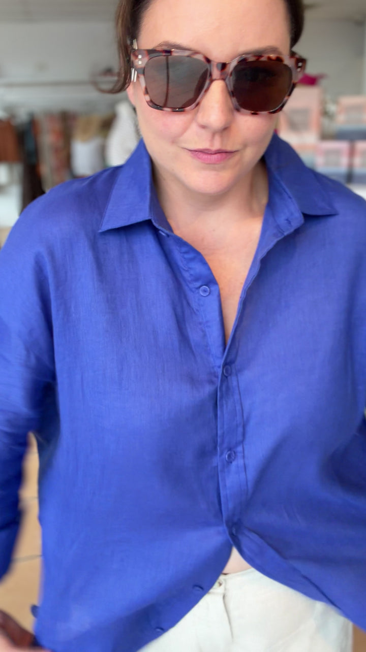 Boyfriend Shirt Cobalt