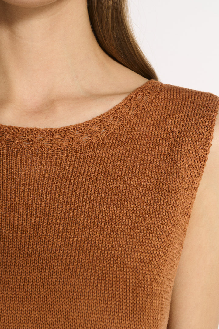 Olivia Trim Tank Terracotta