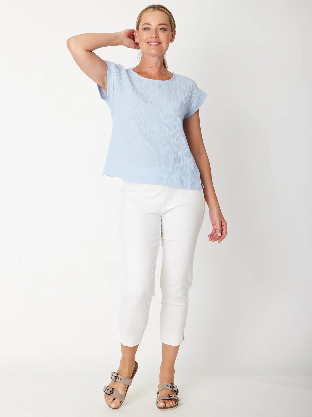 tarin relaxed cotton t-shirt, coastal basics top, women’s cotton tee Australia